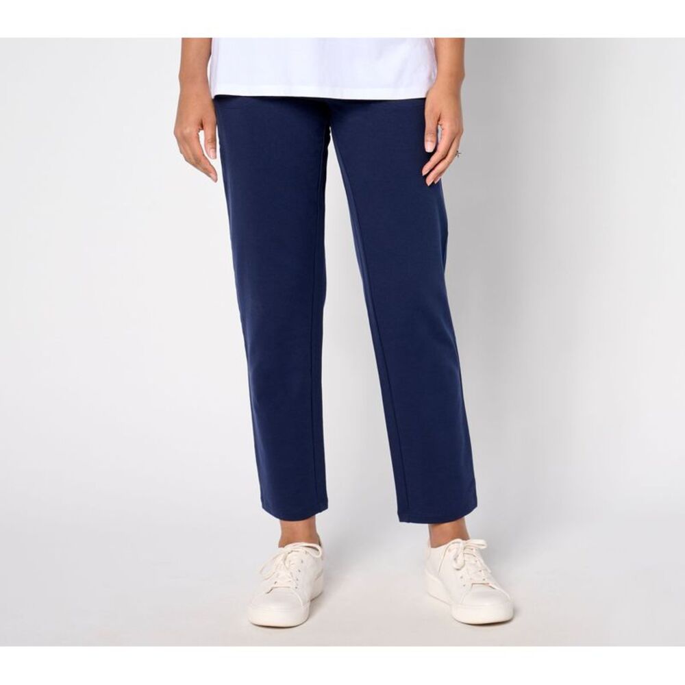 Denim & Co. Women's Petite Pants 3XP EasyWear French Terry Pant Blue A671464